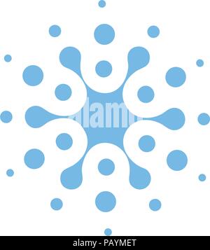 Blau abstrakte runde Form aus Kreisen, universal logo Vorlage. Isolierte Symbol, Vector Illustration auf weißem Hintergrund. Stock Vektor