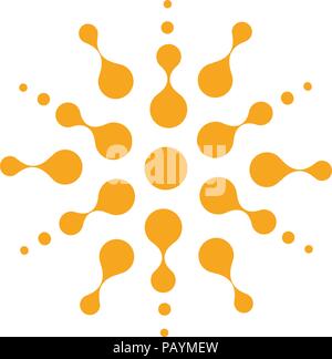 Orange abstrakt, runde Form aus Kreisen, universal logo Vorlage. Isolierte Symbol, Vector Illustration auf weißem Hintergrund. Stock Vektor