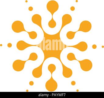 Orange abstrakt, runde Form aus Kreisen, universal logo Vorlage. Isolierte Symbol, Vector Illustration auf weißem Hintergrund. Stock Vektor