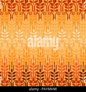 Weizenähren Muster. Vektor Landwirtschaft Hintergrund. Weizenfeld Stock Vektor
