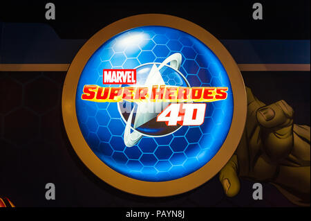 LOS ANGELES, USA - 28.September 2015: Marvel Superheroes Zeichen in der Madame Tussauds Hollywood Wax Museum. Marie Tussaud wurde als Marie Grosholtz in 17 geboren Stockfoto