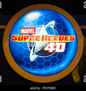 LOS ANGELES, USA - 28.September 2015: Marvel Superheroes Zeichen in der Madame Tussauds Hollywood Wax Museum. Marie Tussaud wurde als Marie Grosholtz in 17 geboren Stockfoto