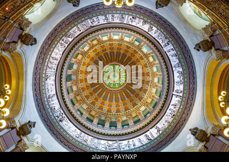 SPRINGFIELD, Illinois - Juli 11, 2018 - Blick in das Innere der Illinois State Capitol Stockfoto