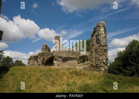 Im östlichen Teil der Überreste Llawhaden Schloss aus über dem Graben gesehen Stockfoto