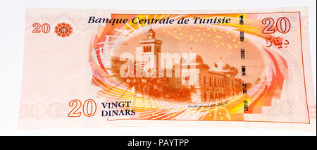 20 tunesische Dinar Bank Note. Tunesischer Dinar ist die nationale Währung der Tunesien Stockfoto