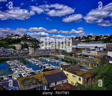 De - Devon: Hafen von Torquay und die Stadt (HDR-Bild) Stockfoto