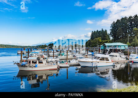 Harbour Quay, Port Alberni, British Columbia, Kanada Stockfoto