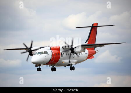 Die AeroRescue Dornier Do 328 VH-ppj Auf der Farnborough International Airshow 2018 Stockfoto