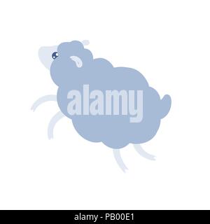 Schafe in cute cartoon Flat Style springen Baby Tier als Lamm Vector Illustration Stock Vektor