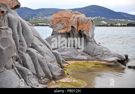 Geologische Formation auf Steine Kolymbithres Strand, Griechenland Stockfoto