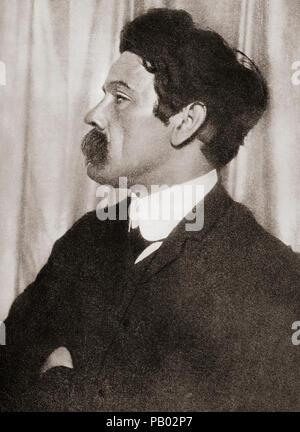 Edmund John Millington Synge, 1871 - 1909. Irischer Dramatiker, Lyriker, Schriftsteller, Reiseschriftsteller und Sammler von Folklore. Nach einer zeitgenössischen Print. Stockfoto