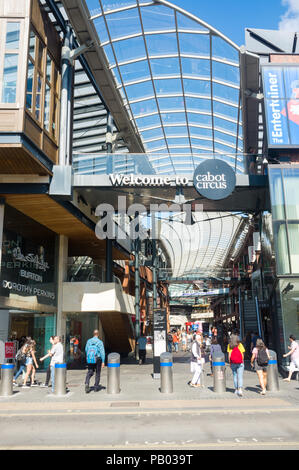 Eintrag Einkaufszentrum Cabot Circus oder Mall, Bristol, Großbritannien Stockfoto