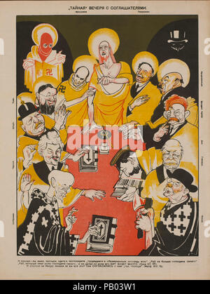 Die sowjetische Propaganda Magazin Interieur, Bezbozhnik u Stanka (Atheist an seine Bank) Zeitschrift, Illustration, 1920 Stockfoto