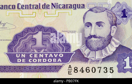 1 Imagen de Cordoba Bank Note. Imagen de Cordoba ist die nationale Währung der Republik Nicaragua Stockfoto