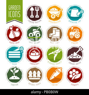 Garten - Bauernhof Icon Set Stockfoto