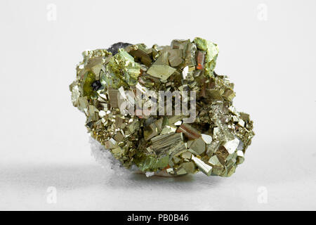 Pyrit und Bleiglanz durch Quarz, natürliche Crystal absorbiert, Close-up Stockfoto