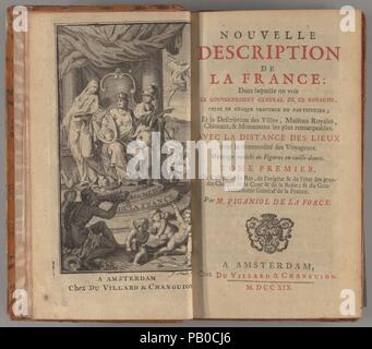 Nouvelle Beschreibung de la France dans laquelle on voit le Gouvernement général de ce Royaume, celui de chaque Provinz en particulier: et la Description des Villes, Maisons royales, Schlösser, & monumens. Autor: Jean-Aimar Piganiol de La Force (1673-1753). Abmessungen: 6 Bände: Frontispiz, 14 graviert gekantete Platten (einschließlich Pläne); Höhe: 6 11/16 in. (17 cm). Datum: 1719. Museum: Metropolitan Museum of Art, New York, USA. Stockfoto