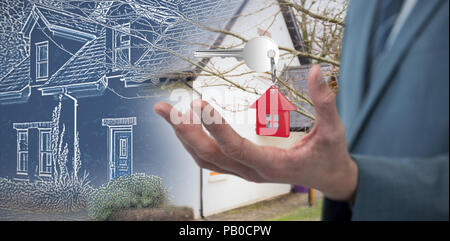 Das zusammengesetzte Bild im Mittelteil des eleganten Geschäftsmann Stockfoto