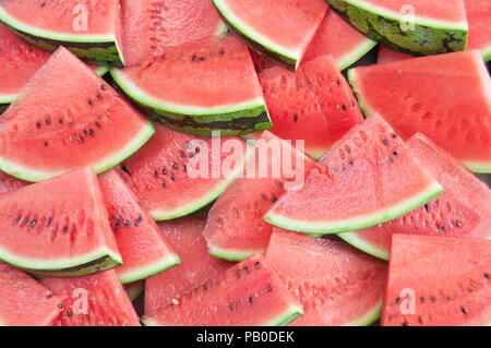 Viele frische Wassermelone Nahaufnahme Stockfoto