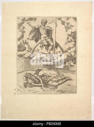 Der Triumph der Göttlichkeit und Ewigkeit aus dem Triumphe von Petrarca. Artist: zugeschrieben, Dirk Volckertsz Coornhert (Niederländischen, Amsterdam 1519/22-1590 Gouda). Abmessungen: Platte: 9 1/16 x 6 15/16 in. (23 x 17,7 cm) Blatt: 13 5/6 x 10 3/8 in. (34,1 x 26,4 cm). Datum: Ca. 1548-49. Museum: Metropolitan Museum of Art, New York, USA. Stockfoto