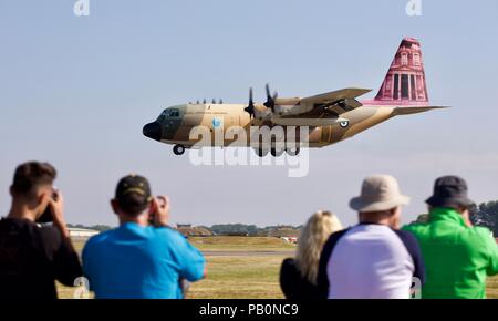 Royal Jordanian Air Force C-130H Hercules bei der Ankunft im Royal International Air Tattoo 2018 Stockfoto