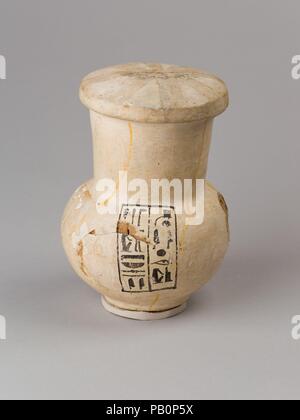 Modell vase eingeschrieben für Nebseny, erste Prophet von Onuris. Abmessungen: H 18 cm (7 1/16 in.); Durchm. 12,7 cm (5 in.). Dynastie: Dynasty 18. Herrschaft: Thutmosis IV., vermutlich. Datum: Ca. 1400-1390 v. Chr.. Museum: Metropolitan Museum of Art, New York, USA. Stockfoto