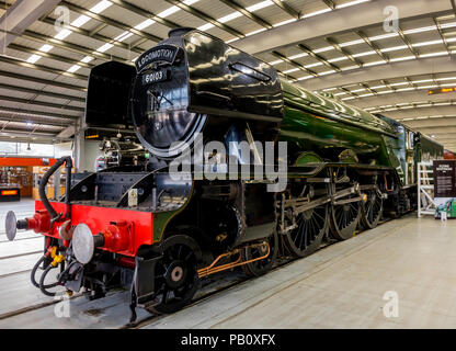 Ex Lner Klasse A3 Express Passagier Dampflok Flying Scotsman auf Anzeige an Fortbewegung National Railway Museum Shildon Stockfoto