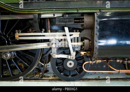 Ventilsteuerung des Ex-Lner Klasse A3 Express Passagier Dampflok Flying Scotsman auf Anzeige an Fortbewegung National Railway Museum Shildon Stockfoto