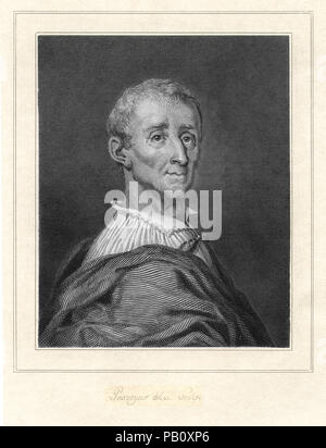 Montesquieu (1689-1755), französischer Richter und politischer Philosoph, Gravur Stockfoto