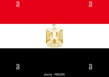 Flagge Ägypten. Symbol der Tag der Unabhängigkeit, Souvenir sport spiel, Sprache, Symbol. Stock Vektor