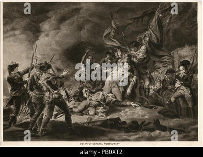 Der Tod von General Montgomery bei dem Angriff auf Quebec Dezember 31, 1775, von dem Gemälde von John Trumbull Stockfoto
