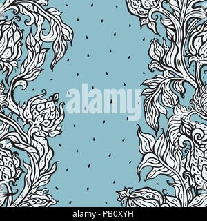 Exotischen Garten. Hand gezeichnet Blumenmuster, Vintage Style Stock Vektor