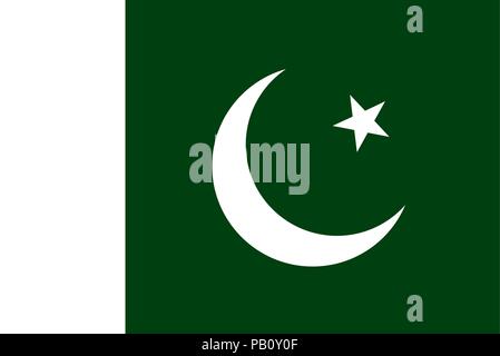 Flagge von Pakistan. Symbol der Tag der Unabhängigkeit, Souvenir Fußball-Spiel, Sprache, Symbol. Stock Vektor