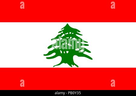 Flagge des Libanon. Symbol der Tag der Unabhängigkeit, Souvenir Fußball-Spiel, Sprache, Symbol. Stock Vektor