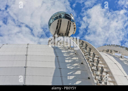 Skyview von Ericsson Globe, Stockholm, Schweden Stockfoto