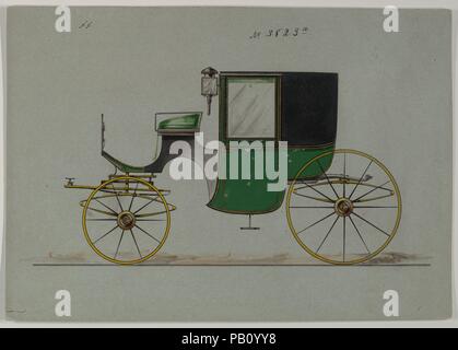 Design für Brougham, nein. 3823 ein. Artist: Herman Stahmer (American, 1857-1894). Maße: Blatt: 6 x 8 1/2 in. (15,2 x 21,6 cm). Hersteller: Brewster & Co (American, New York). Datum: 1883. Brewster & Unternehmen Geschichte Gegründet 1810 von James Brewster (1788-1866) in New Haven, Connecticut, Brewster&Company, bei der Herstellung von feinen Wagen spezialisiert. Der Gründer eröffnet Showroom in New York 1827 am 53-54 Broad Street, und das Unternehmen unter Generationen der Familie Führung blühte. Expansion erforderte bewegt sich rund um Manhattan, mit Namen Änderungen betreffen, die die Schichten des Menschen Stockfoto