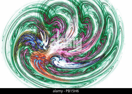 Fraktalbild bunte Linien bilden eine Wirbelbewegung. Stockfoto