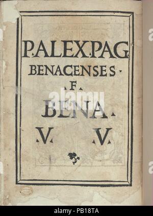 Libro Quarto. De rechami pro elquale se impara in diuersi Modi lordine e il Modo de recamare... Oper noua, Seite 18 (verso). Abmessungen: Insgesamt: 8 3/8 x 5 7/8 x 3/16 in. (21,2 x 14,9 x 0,5 cm). Herausgeber: Alessandro Paganino (Italienisch, aktive Salò, Toscolano und Venedig, 1511-38). Datum: Ca. 1532. Von Alessandro Paganini, Italienisch, Aktiv 16. Jahrhundert veröffentlicht. Signatur des Herausgebers in Schwarz gedruckt. Kleine Blume in der Mitte unten. Museum: Metropolitan Museum of Art, New York, USA. Stockfoto