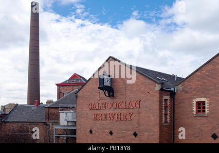 Der Caledonian Brauerei, Slateford Road, Edinburgh, Schottland, Vereinigtes Königreich. Stockfoto