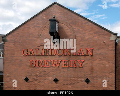 Der Caledonian Brauerei, Slateford Road, Edinburgh, Schottland, Vereinigtes Königreich. Stockfoto