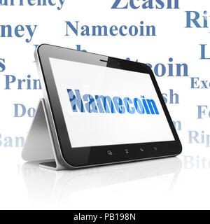 Blockchain Konzept: Tablet Computer mit Namecoin auf Anzeige Stockfoto
