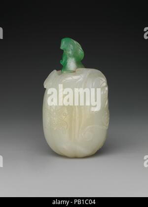 Schnupftabak Flasche mit Stopfen. Kultur: China. Abmessungen: H. 2 1/2 in. (6,4 cm); W. 1 1/2 in. (3,8 cm); D.1 1/4 in. (3.2 cm). Museum: Metropolitan Museum of Art, New York, USA. Stockfoto