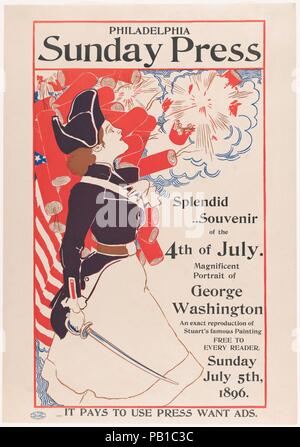 Philadelphia Sonntag Presse: Juli 5. Artist: George Reiter Brill (Amerikanische, Pittsburgh, Pennsylvania 1867-1918 Florida). Maße: Blatt: 21 7/8 x 15 3/8 in. (55,5 x 39 cm) Bild: 20 3/16 x 12 3/16 in. (51,3 × 31 cm). Datum: 1896. Museum: Metropolitan Museum of Art, New York, USA. Stockfoto