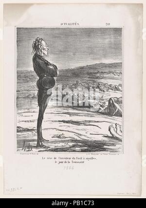 Der Traum von der Erfinder des Pin-gun zu Allerheiligen, von "Nachricht des Tages", in Le Charivari, November 1, 1866 veröffentlicht. Artist: Honoré Daumier (Französisch, Marseille 1808-1879 Valmondois). Abmessungen: Bild: 9 3/16 x 7 7/8 in. (23,3 × 20 cm) Blatt: 14 1/8 x 10 1/4 in. (35,9 × 26 cm). Drucker: destouches (Paris). Herausgeber: Arnaud de Comblain-la-Tour. Serie/Portfolio: "Nachricht des Tages" (CMS). Date: November 1, 1866. Museum: Metropolitan Museum of Art, New York, USA. Stockfoto