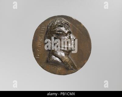 Claude-Antoine - Gabriel, duc de Choiseul-Stainville (1762-1838). Kultur: Französisch. Abmessungen: Insgesamt (unregelmäßige Durchmesser, bestätigt): 5 1/8 × 5 × 3/4 in. (13 × 12,7 × 1,9 cm). Schöpfer: Medaillenträger: Pierre Jean David d'Angers (Französisch, Angers 1788-1856 Paris). Datum: 1828. Claude-Antoine - Gabriel, duc de Choiseul-Stainville war ein Oberst und ein Peer von Frankreich. Choiseul war loyal zu den Bourbonen Monarchie und wurde drei Mal beim Kämpfen für ihre Wiedereinstellung verhaftet. Im Jahr 1799 er weg von Calais Schiffbruch erlitt und zum Tode verurteilt, nur Entkommen aufgrund einer Änderung des Regimes. Sowohl während der 181 Stockfoto
