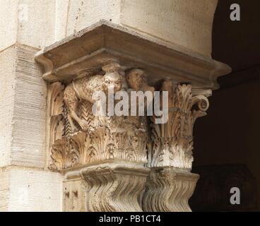 Eingerückt. Kultur: Französisch. Maße: Gesamt: 10 x 11 1/2 x 13 in. (25,4 x 29,2 x 33 cm). Datum: Ende des 12. Jahrhunderts. Museum: Metropolitan Museum of Art, New York, USA. Stockfoto