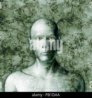 Humanoiden Kopf und Schulter Illustration für das Konzept der Zukunft und Künstliche Intelligenz Stockfoto