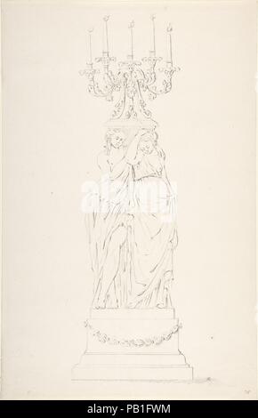 Design für Kandelaber. Künstler: Anonym, Französisch, 18. Abmessungen: 9 7/16 x 14 3/4 in. (24 x 37,4 cm). Datum: Ca. 1770-90. Museum: Metropolitan Museum of Art, New York, USA. Stockfoto