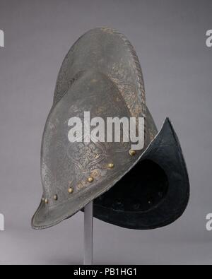 Morion. Kultur: Italienisch. Abmessungen: H.12 13/16-in. (32,5 cm); W. 8 3/4 in. (22,2 cm); D. 13 5/8 in. (34,6 cm); Wt. 4 lb. 12 oz. (2158 g). Datum: Ca. 1570. Museum: Metropolitan Museum of Art, New York, USA. Stockfoto