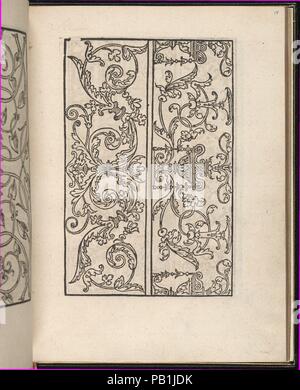 Seite von Ein neues kunstlich Modelbuch ... (Seite 17 v). Maße: Gesamt: 7 11/16 x 5 7/8 in. (19,5 x 15 cm). Herausgeber: Peter Quentel (Deutsch, aktive Köln, 1518-46), Köln. Datum: 1544. Von Peter Guentel, Köln veröffentlicht. Illustrierte Titelseite, architektonischen Grenze auf der Rückseite der Titelseite, 99 Seiten von Designs, die Arme von Köln auf der letzten Seite (Merlos 1063.477, Van Würmer). Museum: Metropolitan Museum of Art, New York, USA. Stockfoto